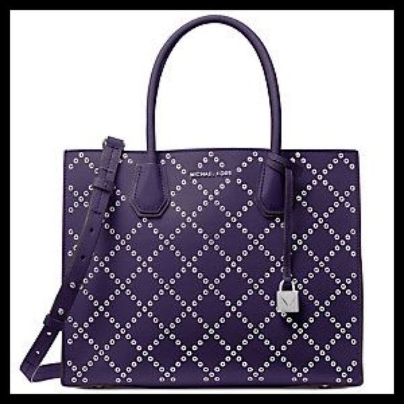 MICHAEL KORS Mercer Stud and Grommet Convertible Large Leather Tote - Picture 3 of 13